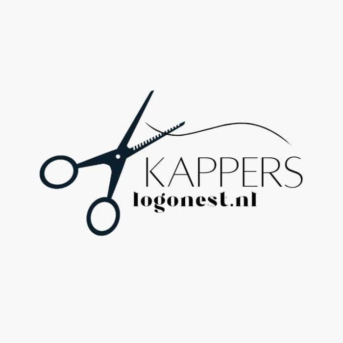 Logo van Kappers met een gestileerde schaar op een lichtgrijze achtergrond.