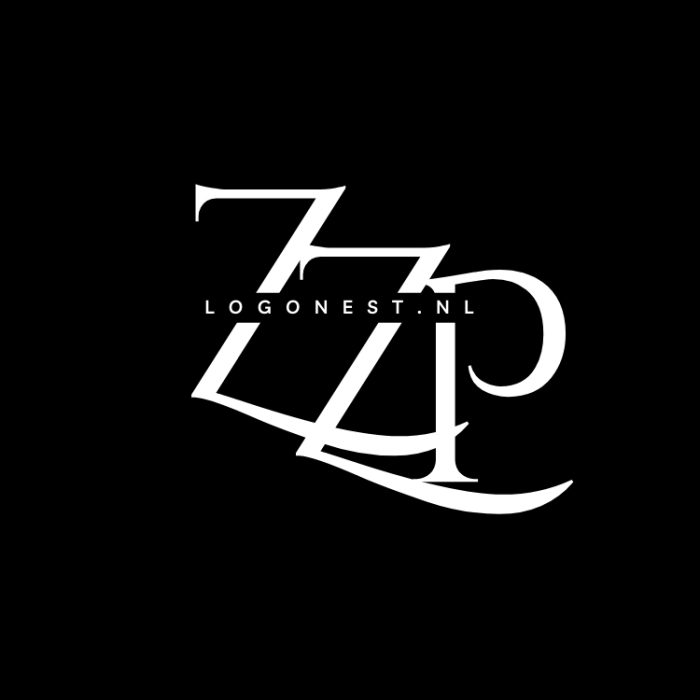 Gestileerd ZZP logo met abstracte witte letters op een zwarte achtergrond.